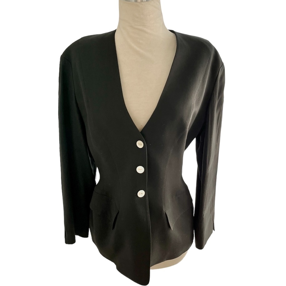 VINTAGE THIERRY MUGLER BLACK BLAZER JACKET 8/10